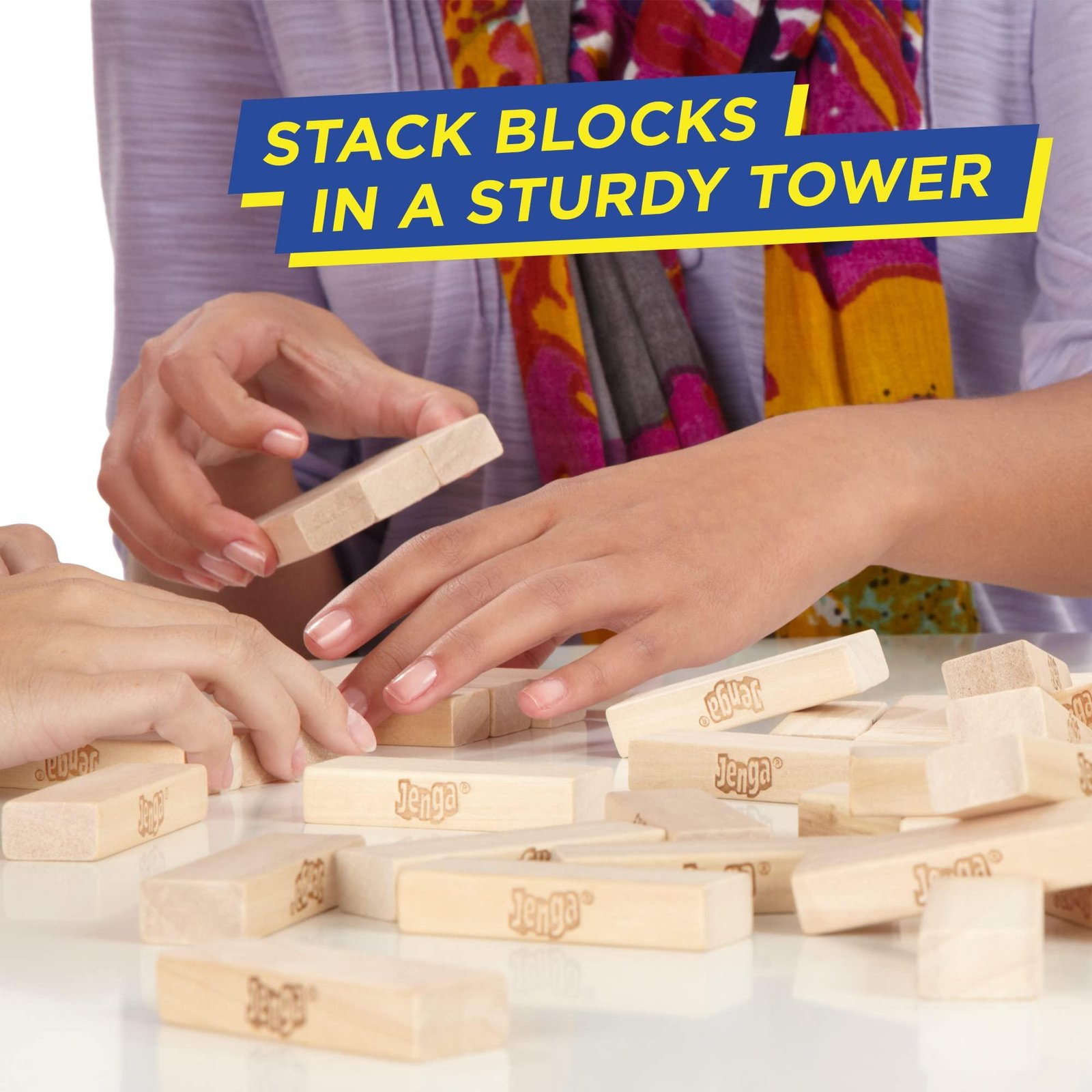 Limitless Classic Jenga Game, Genuine Hardwood Blocks, Jenga Stacking Tower Party Game For Family And Kids Ages 6+, Birthday Gift & Gift For All Ocasions