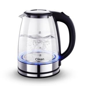 Limitless 1.8 Liter Glass Body Electric Cordless Kettle with 360° Swivel Base, Power Cord Storage, Auto Cut-off Function, LED Indicator, 1500 Watts, 2 Years Warranty, Clear - CK5138