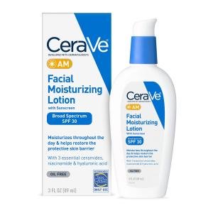 CeraVe Facial Moisturizing Lotion AM SPF 30, 3 oz, Daily Face Moisturizer with SPF, Packaging May Vary