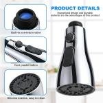 Kitchen Tap Spray Head, 360° Swivel Spout Faucet Extender 3 Modes, High Pressure Water Faucet Sprayer Aerator Attachment, FM22 FM24 G1/2 Kitchen Sink Tap Nozzle Replacement Head with Adapters