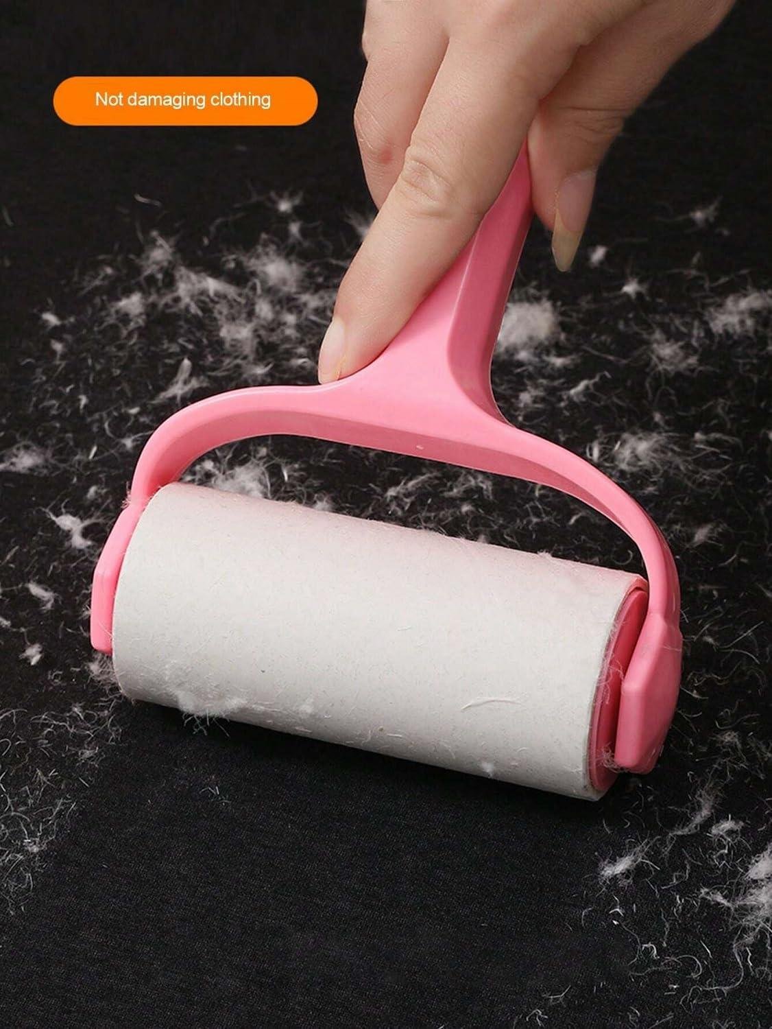 Limitless 2PC Lint Roller Kit – Ultimate Pet Hair & Dust Remover for Clothes, Carpets, & Car Seats, Suitable for Hair Clothes Carpet Car Seat Dust and Brush, Pink&White