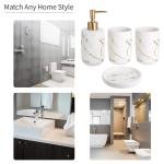 Limitless Bathroom Décor Set Countertop Accessories Set, White Marble Soap Dispenser.