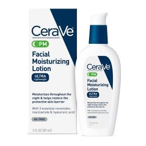 Cerave Pm Facial Moisturizing Lotion, 3 Oz., Multiplied With Derma Roller, 3 Fl Oz (Pack Of 1)