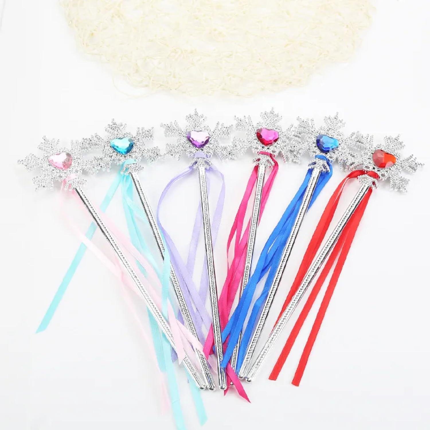 Princess Wand Butterfly with Fabric Bands and Gemstones, Plastic, Fairy Tale, Mariposa, Accessory, Costume, Carnival Accessories Set Costume Princess Children Decorations for Baby Girls (Purple)