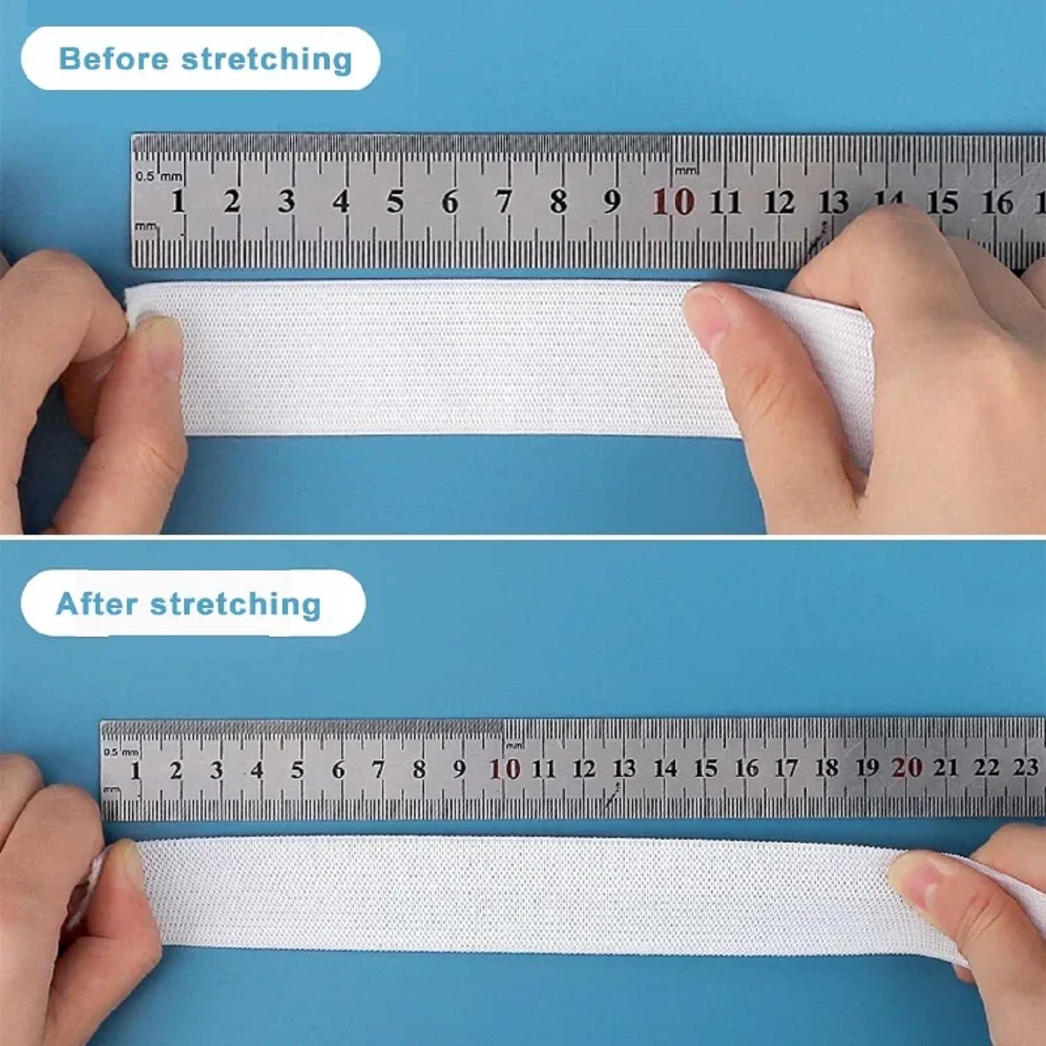 Limitless 2-Meter Long Wide Elastic Band, Durable Stretchy Material | Ideal for Waistbands, Crafts, and DIY Projects – Flexible and Strong Elastic Band (Black)
