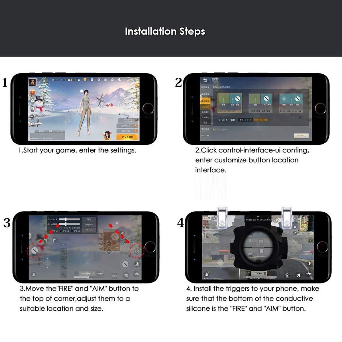 Mobile Game Controllers, Phone Triggers for Mobile Phone, Shooter Sensitive Controlle