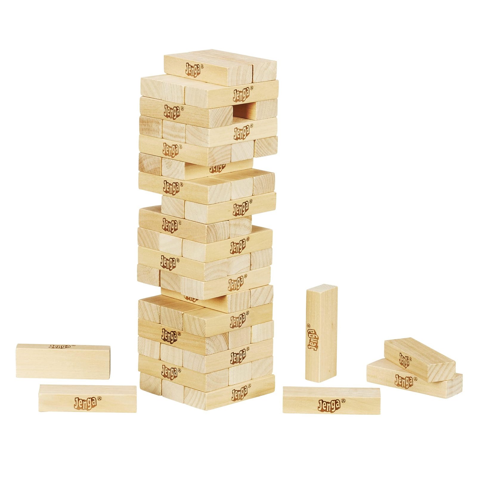 Limitless Classic Jenga Game, Genuine Hardwood Blocks, Jenga Stacking Tower Party Game For Family And Kids Ages 6+, Birthday Gift & Gift For All Ocasions