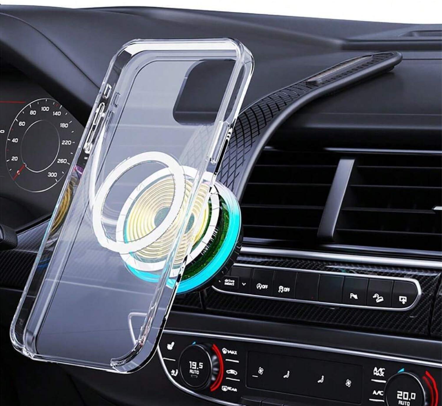 Remax Mena 15W Magnetic Car Folding Wireless Charging Stand Smart, Car Magnetic Fast Charging Station Air Vent Phone Holder for iPhone Samsun Xiaomi, Black