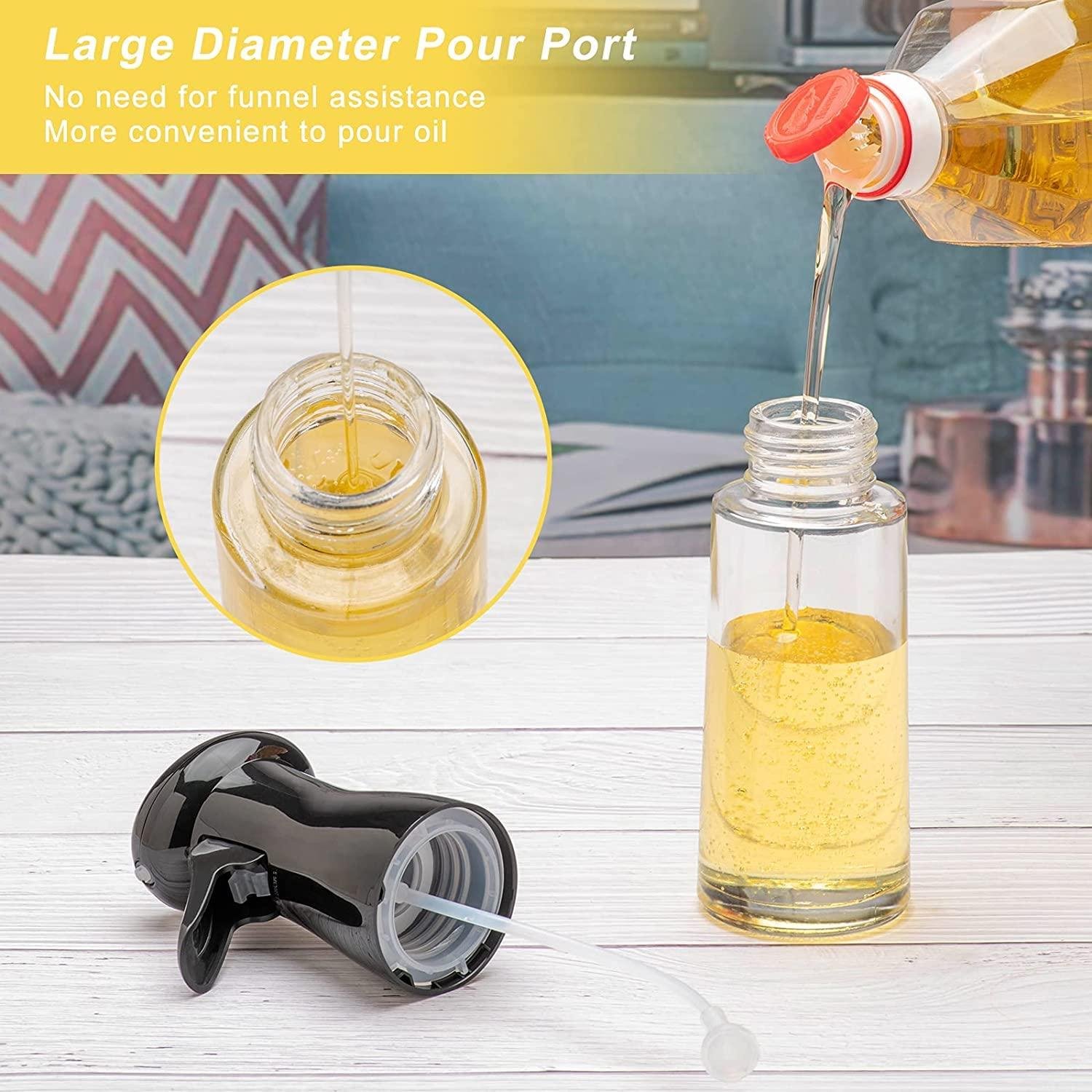 Oil Sprayer for Cooking, Food Grade Olive Oil Sprayer with 1 Silicone Basting Brush, 210ml Oil Mister, Premium Oil Bottle, Widely Used for Air Fryer, BBQ, Baking, Salad