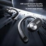 Remax Mena Earbuds Open Buds P3 Bluetooth Series Metal Open-Ear OWS Wireless Earphone With Ear Hook Charging Case Built-in Mic Waterproof Headset, Black