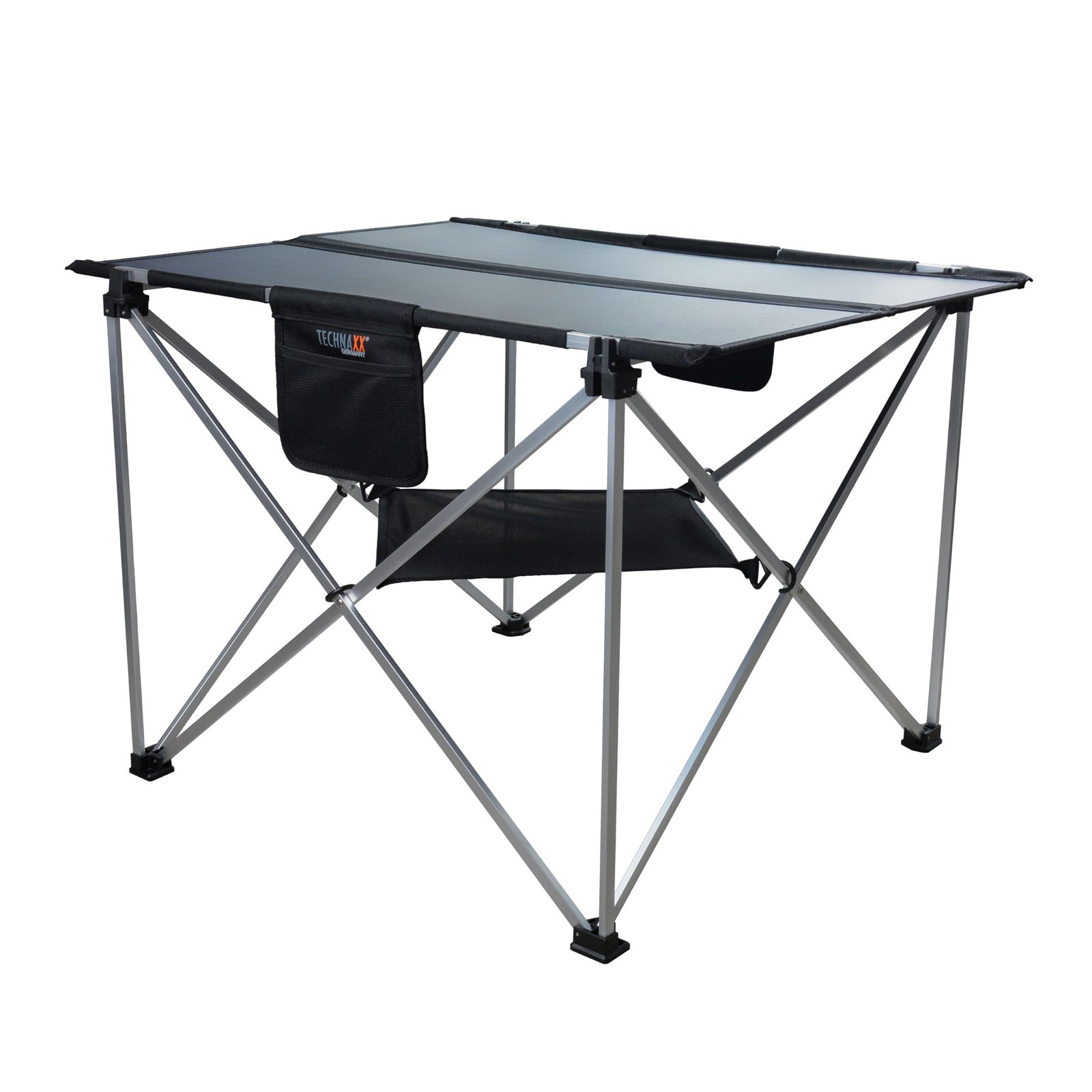 Technaxx 60 W Folding Solar Camping Table TX-252, Portable Monocrystalline Solar Panel Charger with 3 x USB Charging Ports, DC Output and Robust Design - Ideal for Camping and Outdoor Use