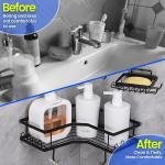 Shower Caddy 3 Pack, Adhesive Shower Organizer for Bathroom Storage & Kitchen, No Drilling, Large Capacity, Rustproof Stainless Steel Bathroom Organizer