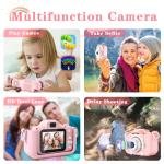 Limitless Kids Camera Toys for 6+ Year Old Boys/Girls, Kids Digital Camera for Toddler with 1080P Video, Chritmas Birthday Festival Gifts for Kids, Selfie Camera for Kids,(Pink)