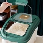 Large Capacity Rice Storage Box Airtight Container for Grains Cereal & More Clear Lid