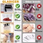 Food Chopper, Manual Vegetable Chopper, Fruit Chopper, Garlic Chopper, Hand Press Chopper for Onion, Garlic, Nut, Manual Food Chopper for Kitchen, Dishwasher Safe (White)