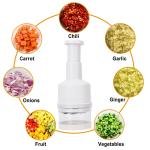 Food Chopper, Manual Vegetable Chopper, Fruit Chopper, Garlic Chopper, Hand Press Chopper for Onion, Garlic, Nut, Manual Food Chopper for Kitchen, Dishwasher Safe (White)