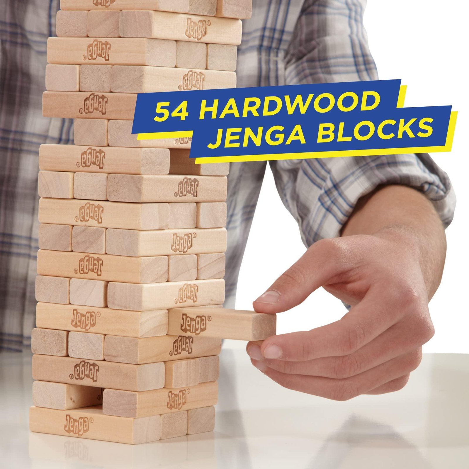 Limitless Classic Jenga Game, Genuine Hardwood Blocks, Jenga Stacking Tower Party Game For Family And Kids Ages 6+, Birthday Gift & Gift For All Ocasions