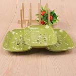 Limitless 6PC Rectangle Snowflake Faux Porcelain Plate Elegant Large Ceramic Dinner Plate Serving Platter Handmade For Gift, Home Decor, Serving Dish (Rectangle Porcelain-6 Pack)
