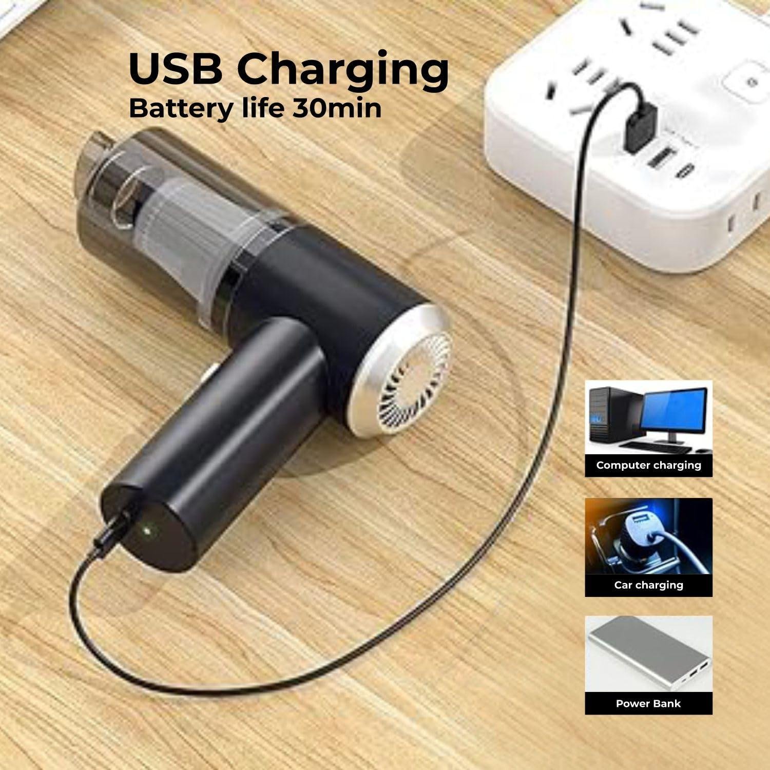 3-in-1 Wireless Handheld Car & Home Vacuum with Light, Rechargeable, 120W, Dual-Use