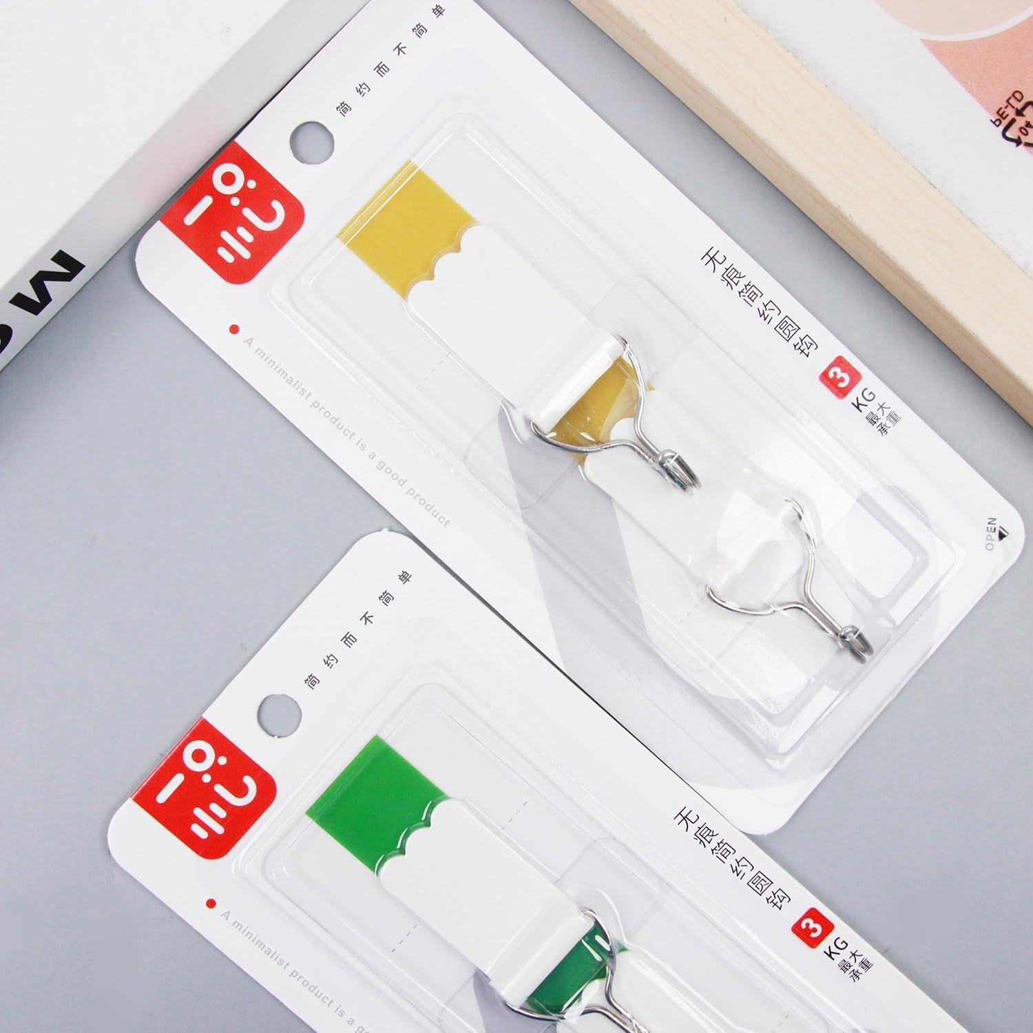 Limitless Simple Round Traceless Hook Adhesive Nail Free Utility Hooks, Stick On Hook For Hanging Towel Cloth, For Kitchen, Closet, Cabinet, Toilet, Ceiling | Round Traceless - White