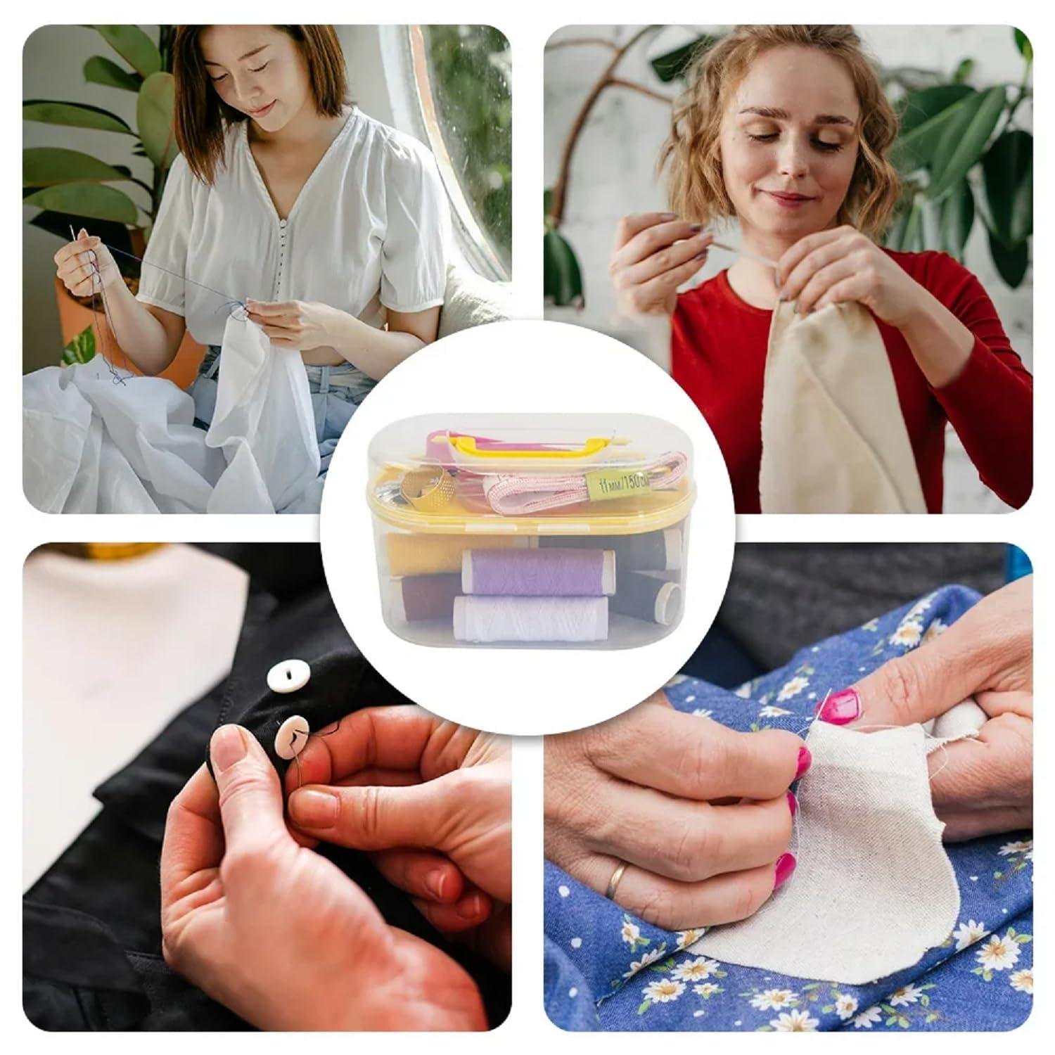 Limitless Oval Sewing Kit Treasure Box Traveller Emergency Clothing Fixer - Yellow