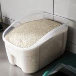 Large Capacity Rice Storage Box Airtight Container for Grains Cereal & More Clear Lid