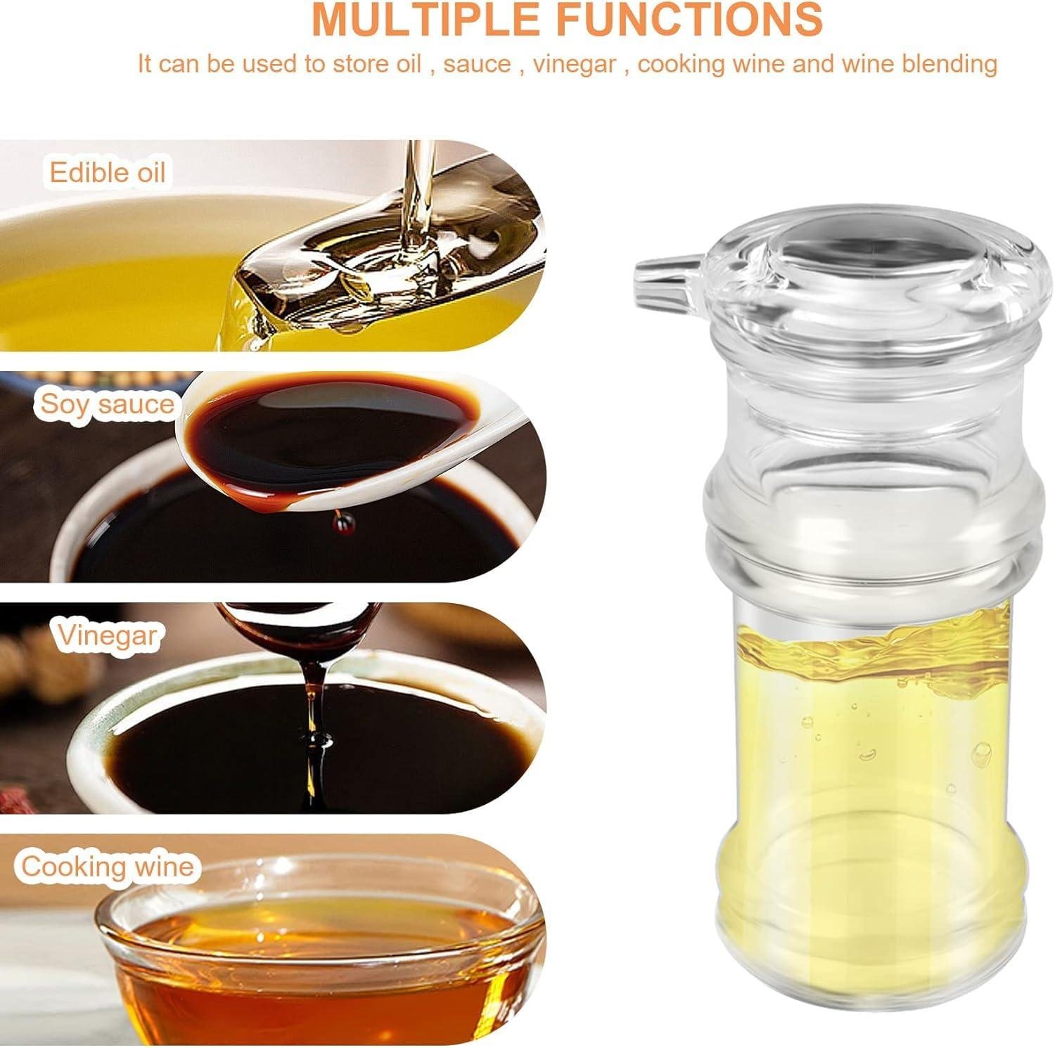 Acrylic Olive Oil Bottle Dispenser, Dripless Soy Sauce Shaker for Kitchen Transparent