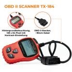 Technaxx Germany OBD2 Code Reader - OBD-II Car Diagnostic Tool for Proffesionals and Beginners - OBD Fault Code Scanner TX-184