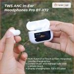 MusicMan Pro ANC Wireless Bluetooth 5.3 Earbuds, TWS Earphones with Touch Screen Type-C Charging Case for Up to 4 Charges, Built-in Microphone, Immersive Sound - Lightweight In-Ear Headphones