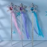 Princess Wand Butterfly with Fabric Bands and Gemstones, Plastic, Fairy Tale, Mariposa, Accessory, Costume, Carnival Accessories Set Costume Princess Children Decorations for Baby Girls (Purple)