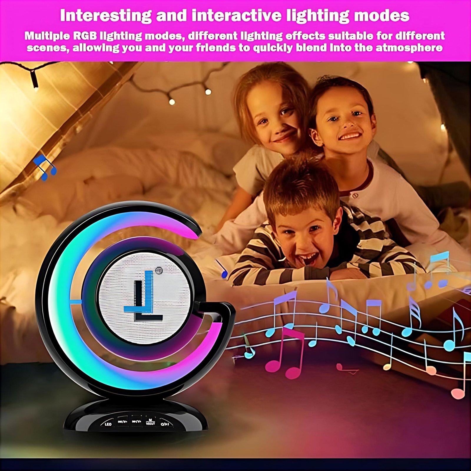 Limitless Wireless Karaoke Speaker with 2 Microphones & Led Lights | Black