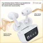 MusicMan Pro ANC Wireless Bluetooth 5.3 Earbuds, TWS Earphones with Touch Screen Type-C Charging Case for Up to 4 Charges, Built-in Microphone, Immersive Sound - Lightweight In-Ear Headphones