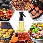 Oil Sprayer for Cooking, Food Grade Olive Oil Sprayer with 1 Silicone Basting Brush, 210ml Oil Mister, Premium Oil Bottle, Widely Used for Air Fryer, BBQ, Baking, Salad
