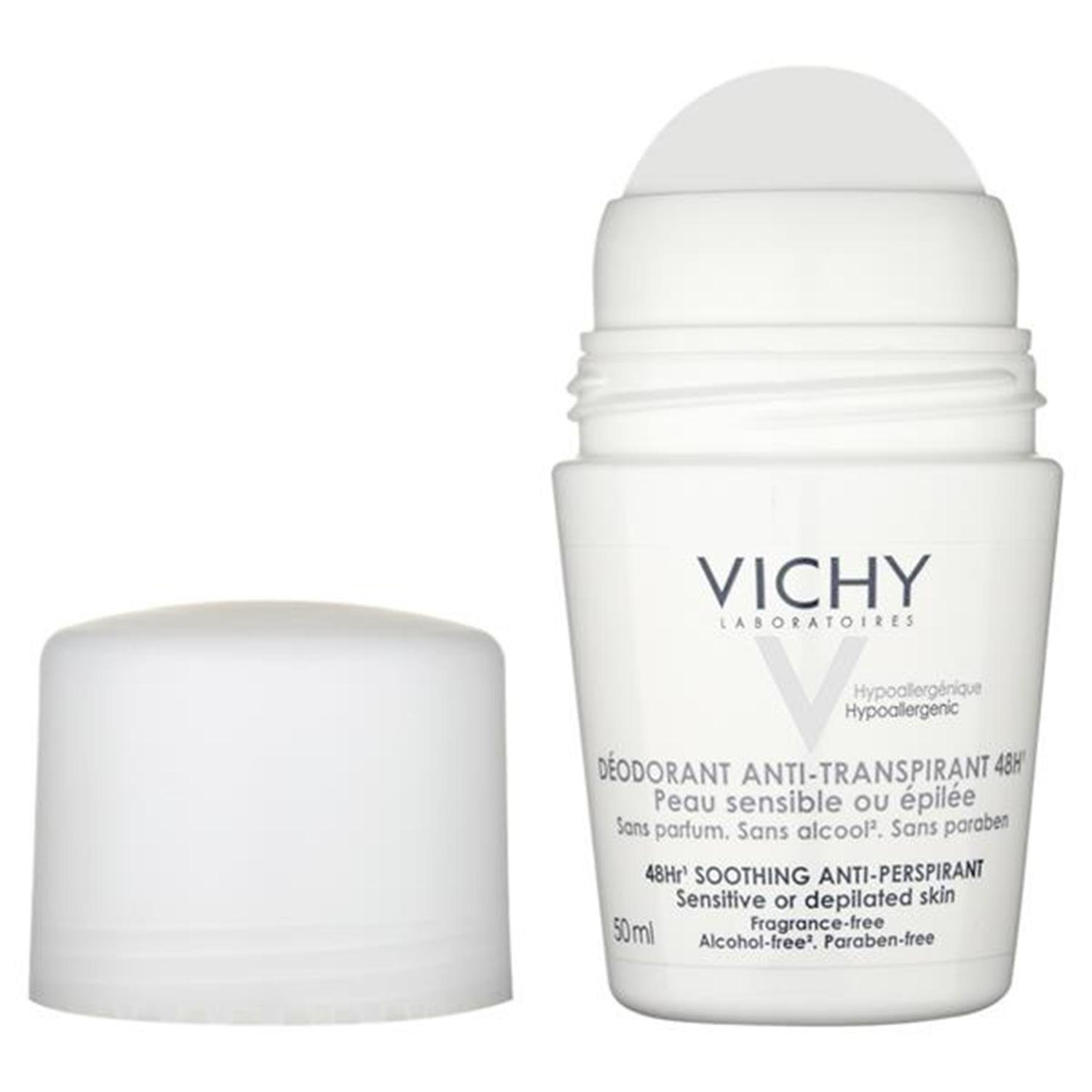 Vichy Deodorant Roll-On Sensitive Anti-Translucent 48h Double Pack of 2 x 50 ml