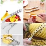 Limitless Knife for Vegetable and Fruit with Stainless Steel Blade, Versatile Cutting, Modern Design, Comfortable Grip 2PC (SILVER)