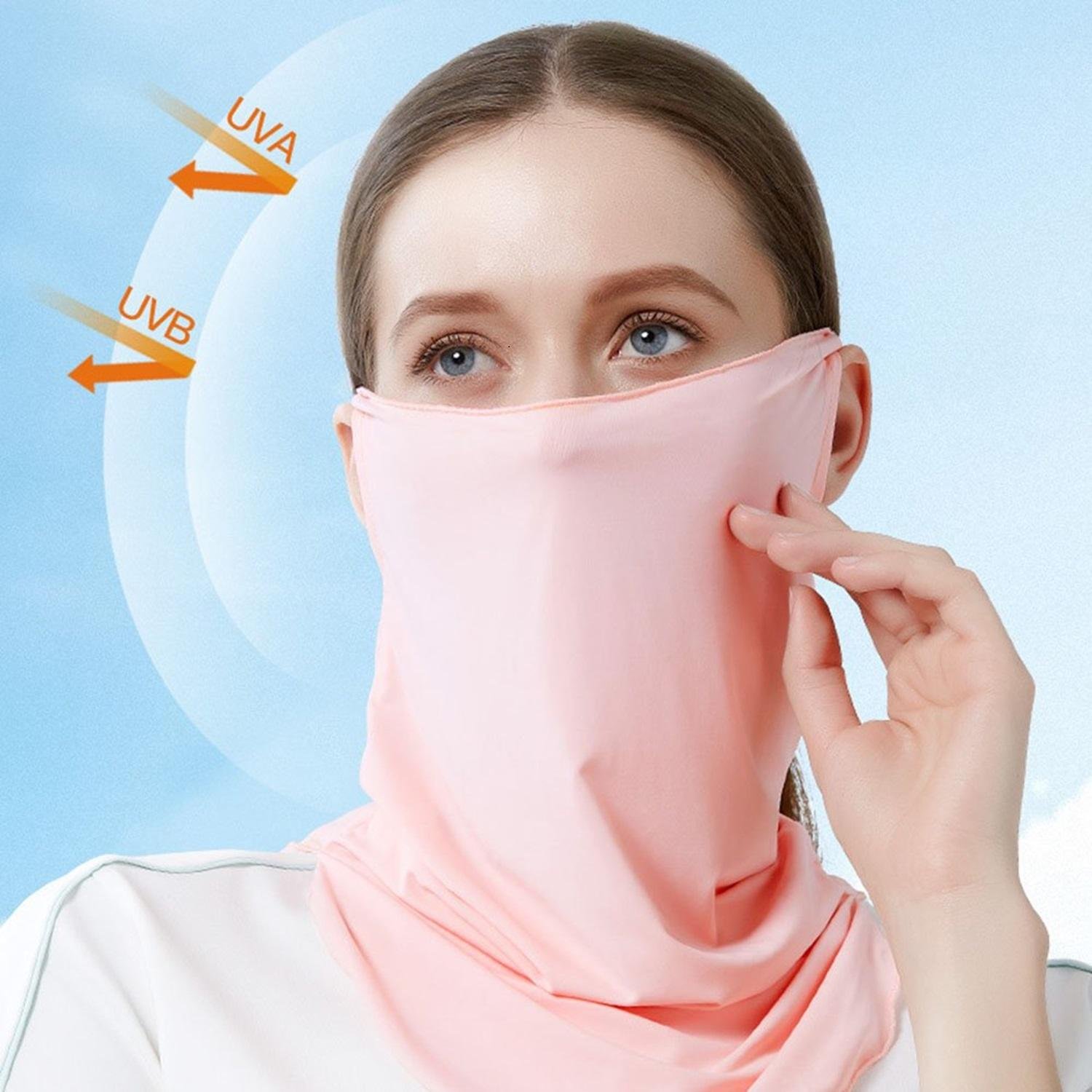 Limitless Mesh Dust-Proof + Sun Protection Face Mask Sun Protection Face Mask Single Layer Neck Gaiter Lightweight Summer Protection Scarf Bandana (Sky Blue)
