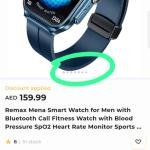 Remax Mena Smart Watch for Men with Bluetooth Call Fitness Watch with Blood Pressure SpO2 Heart Rate Monitor Sports Watch, Blue
